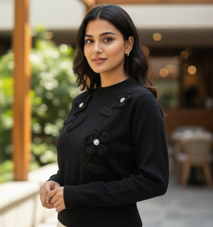 Radhika's Black Crop-top